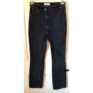Abercrombie Fitch 90s Slim Straight Ultra High Rise Jeans 27/4 Black Criss Cross